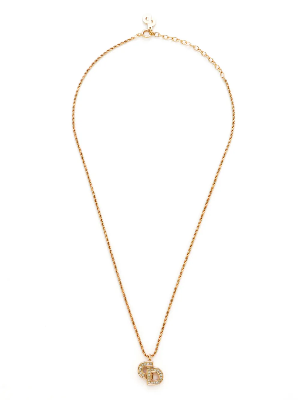 Pre-owned Dior Cd Logo Pendant Necklace In Gold