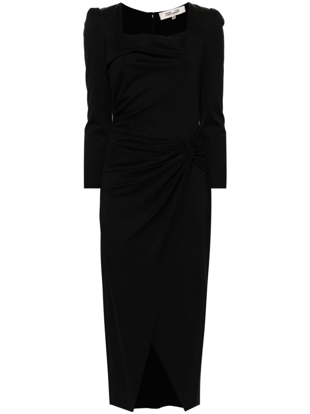 Shop Diane Von Furstenberg Hughie Midi Dress In Black