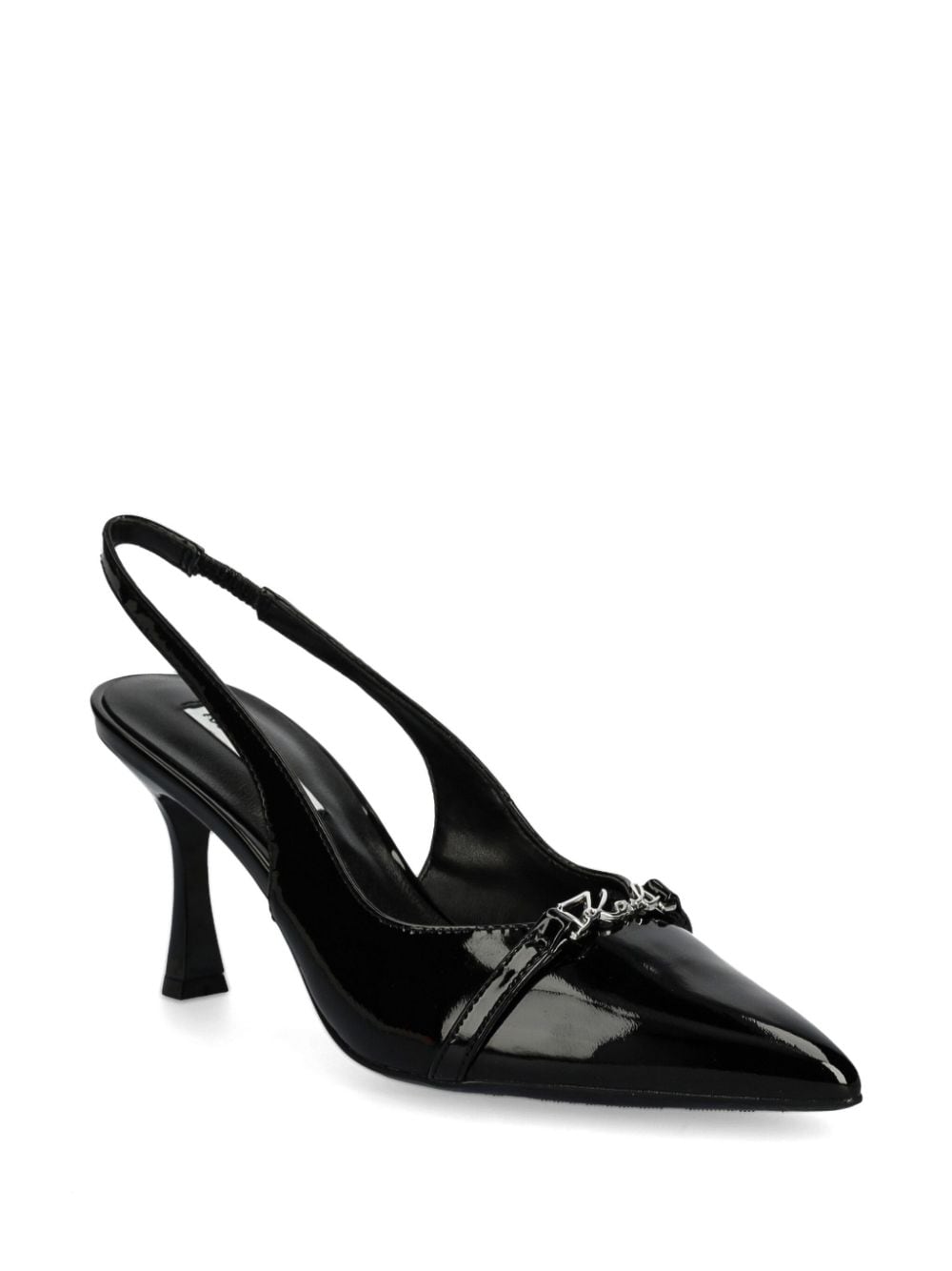 Karl Lagerfeld 85mm logo plaque pumps Black