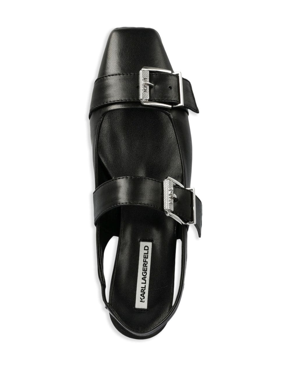 Shop Karl Lagerfeld Konnie Double Strap Ballet Flats In 黑色