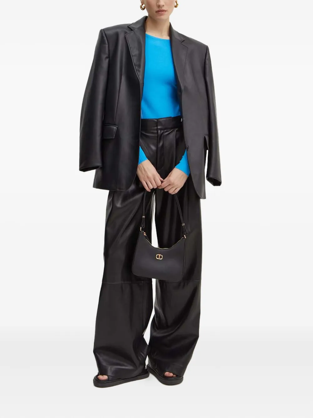 Karl Lagerfeld Top met lange mouwen en logo-jacquard Blauw