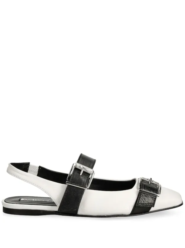Karl Lagerfeld Konnie Double Strap Ballet Flats White FARFETCH