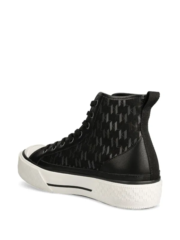 【通販激安】 Karl Lagerfeld ロゴ ハイカットスニーカー | ブラック 靴