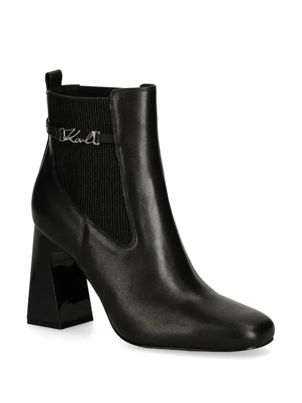 KARL LAGERFELD ロゴ ディテール アンクルブーツ Karl Lagerfeld ロゴ アンクルブーツ | ブラック | FARFETCH JP