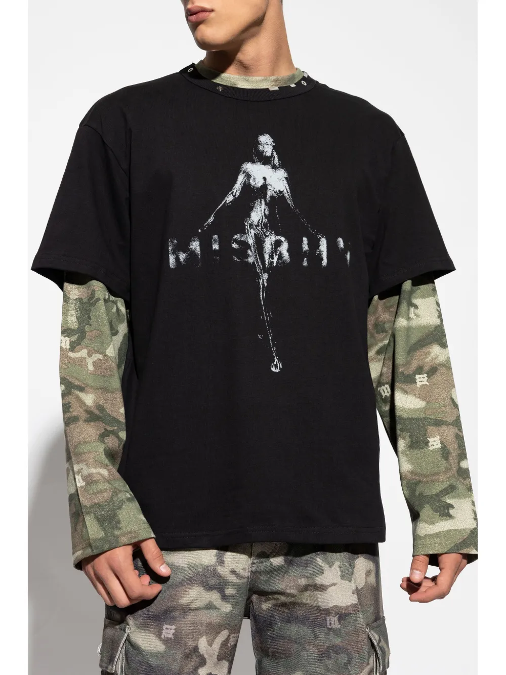 Misbhv Stud-detailed Crewneck T-shirt In Black