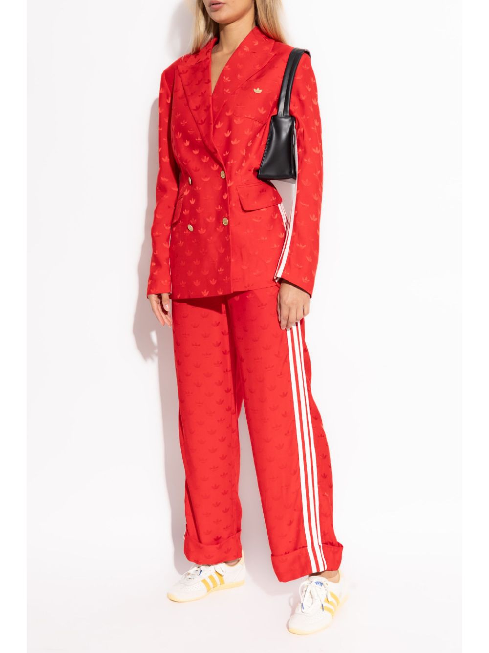 adidas monogram-jacquard trousers - Red