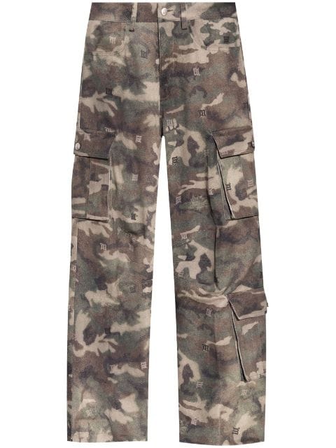 camouflage-print flared trousers 