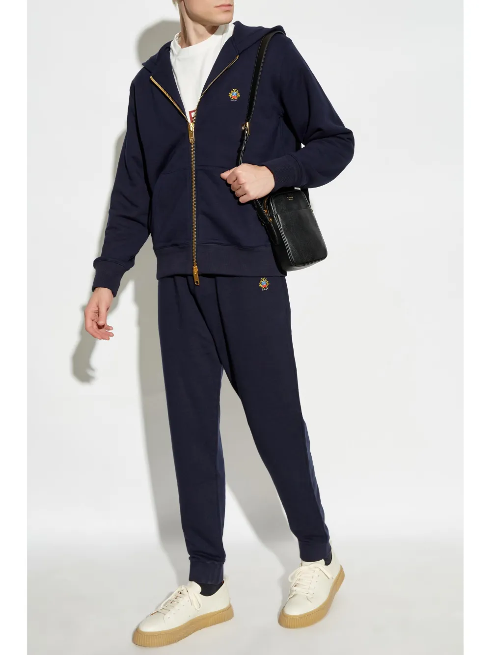 Bally logo-embroidered hoodie - Blauw