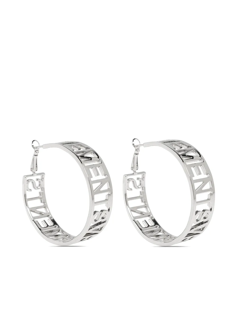 VETEMENTS aretes con logo y aberturas | plateado | Image 1