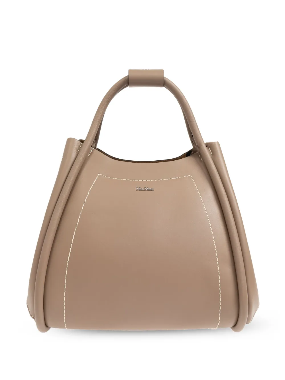 Max Mara Schoudertas met logoplakkaat Beige