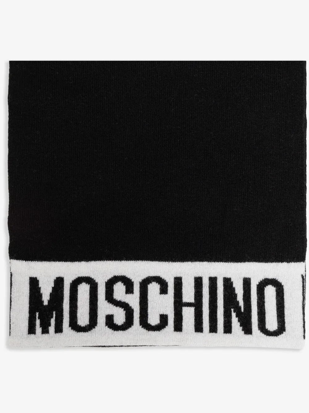 Moschino intarsia knit-logo scarf | Black | Image 1