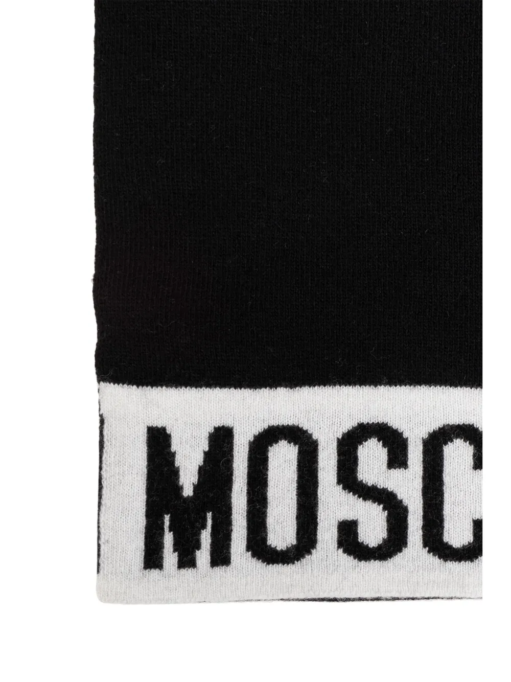 Moschino Intarsia sjaal met logo Zwart