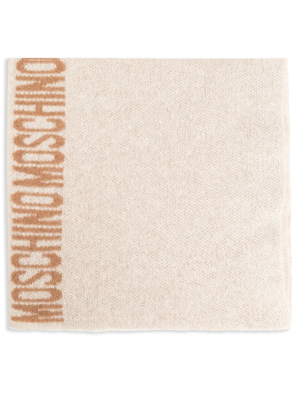 Moschino Intarsia sjaal met logo Beige