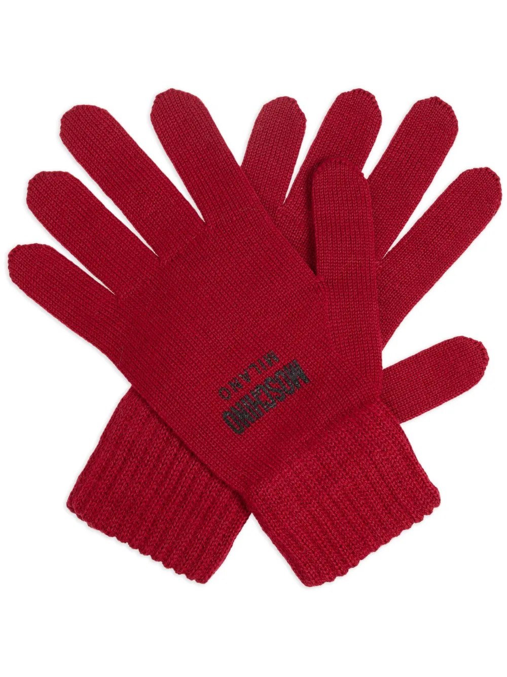 Moschino Handschoenen met geborduurd logo Rood