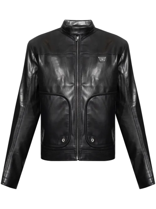 Veste en cuir à fermeture zippée - MISBHV - Modalova