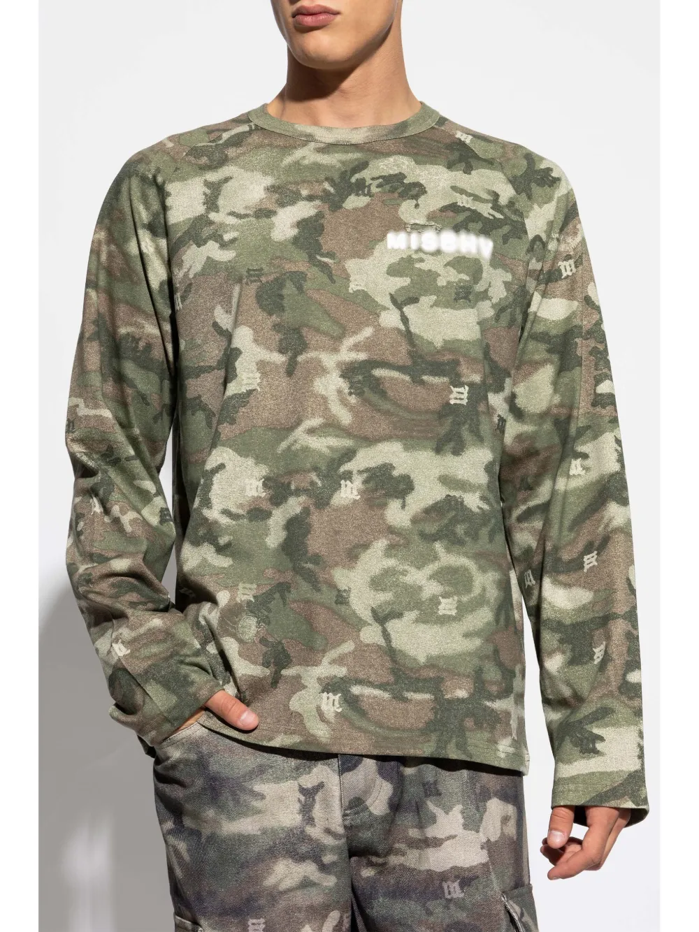 Misbhv Camouflaged Cotton Sweatshirt In Green