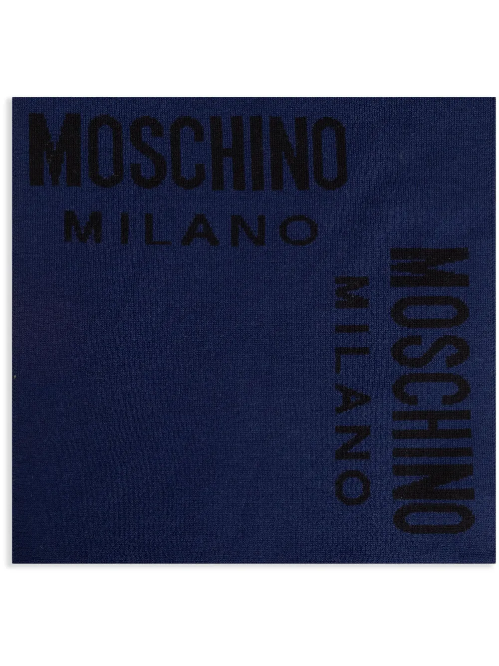 Moschino Intarsia sjaal met logo Blauw