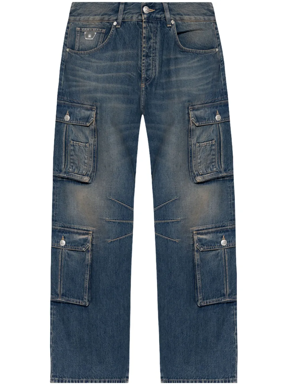 MISBHV Cargo jeans met wijde pijpen Blauw