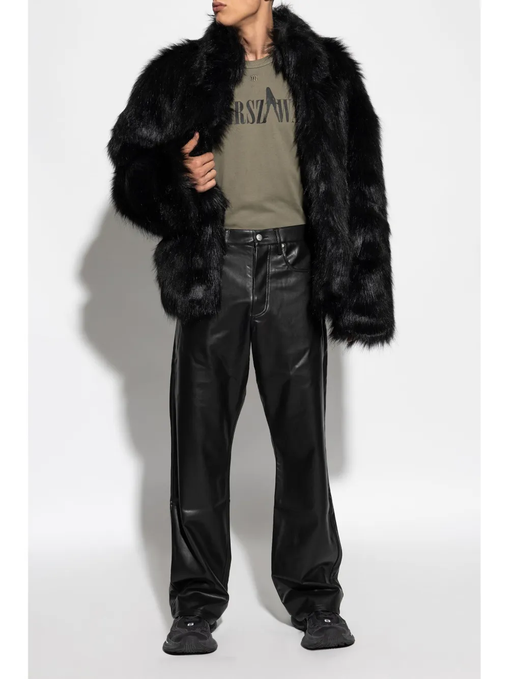 MISBHV faux-fur jacket - Zwart