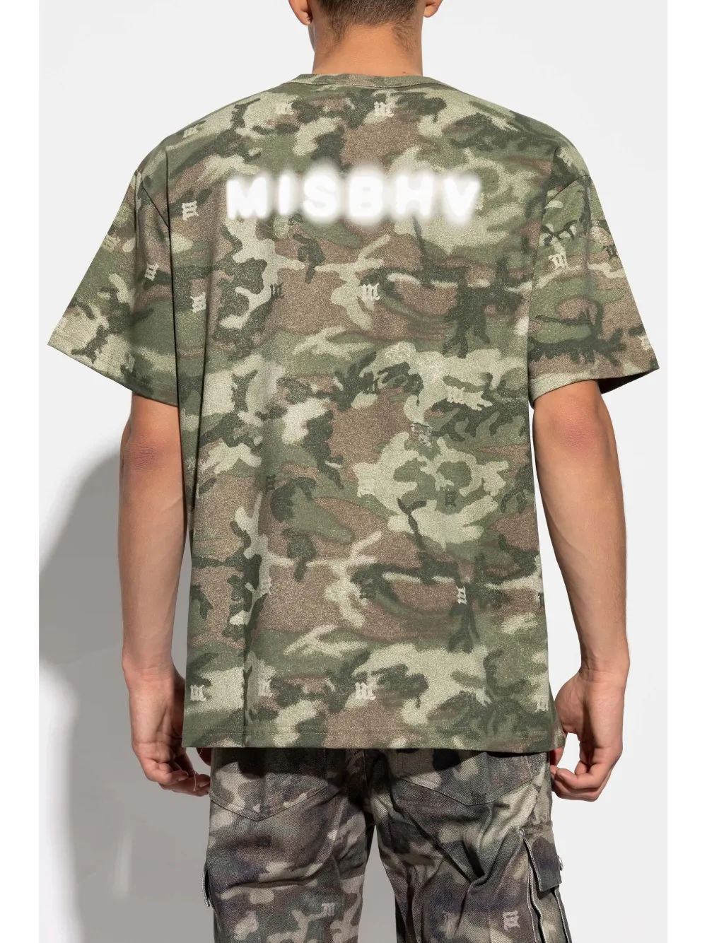 MISBHV Katoenen T-shirt met camouflageprint Groen