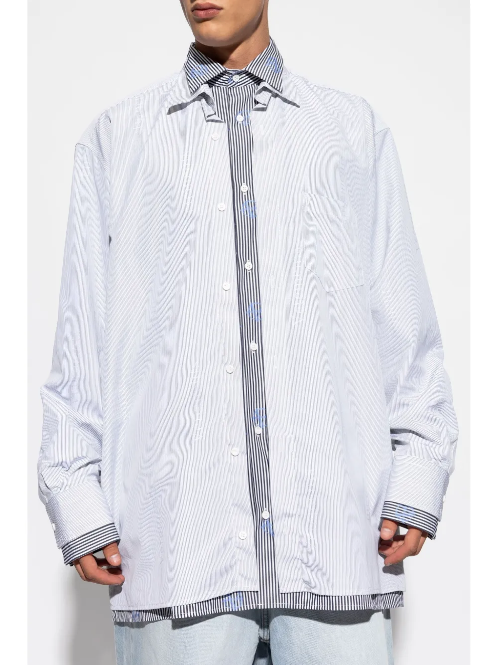 VETEMENTS Gestreept overhemd Blauw