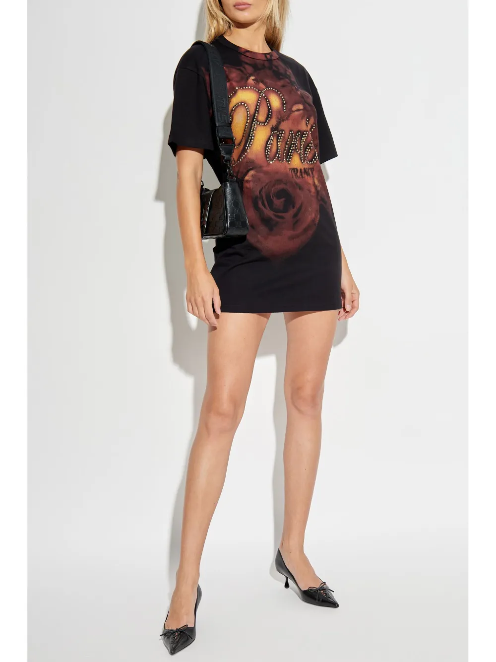MISBHV printed cotton t-shirt dress - Zwart