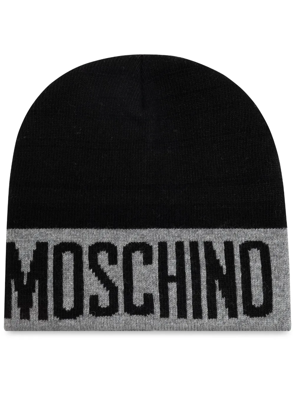 Moschino Intarsia muts met logo Zwart