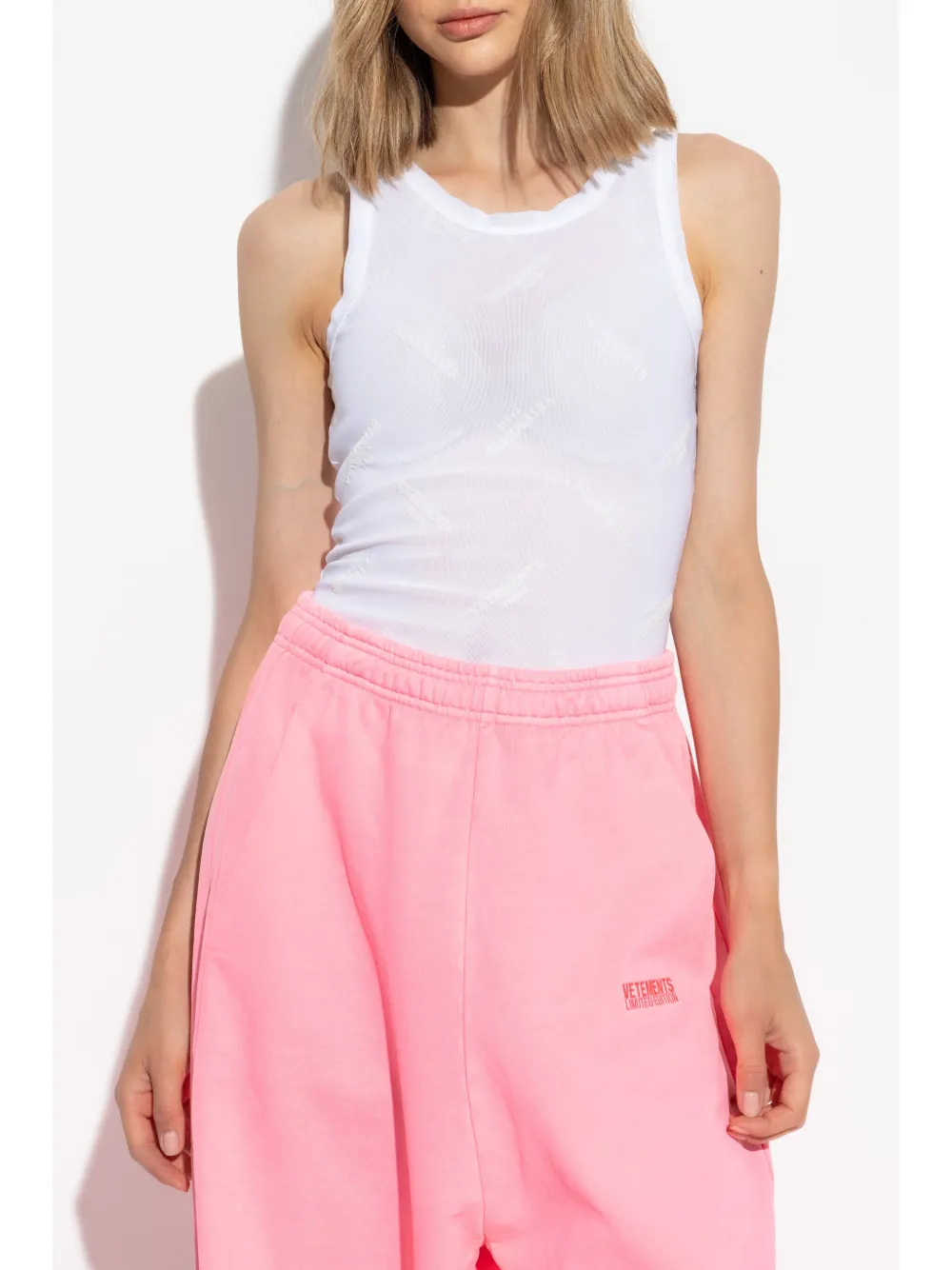 VETEMENTS Tanktop met logo-jacquard Wit