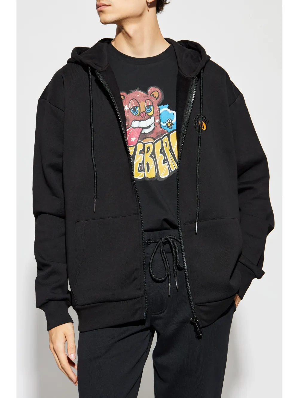 Iceberg Katoenen hoodie met geborduurd logo Zwart