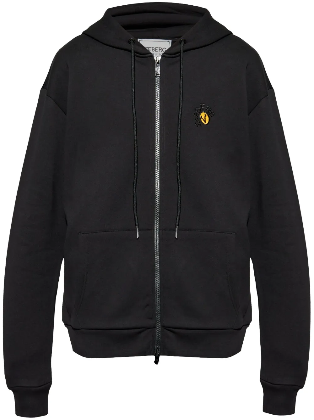 Iceberg Katoenen hoodie met geborduurd logo Zwart
