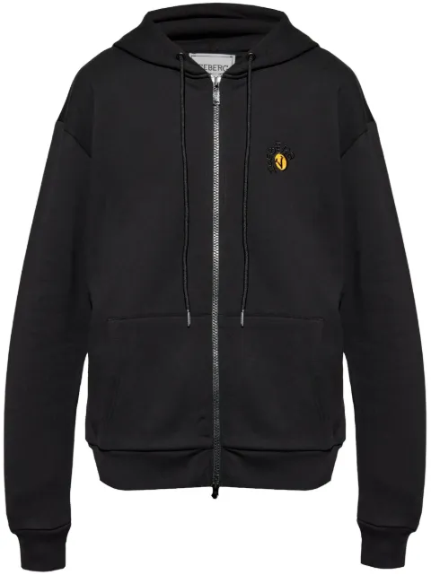 Iceberg logo-embroidered cotton hoodie