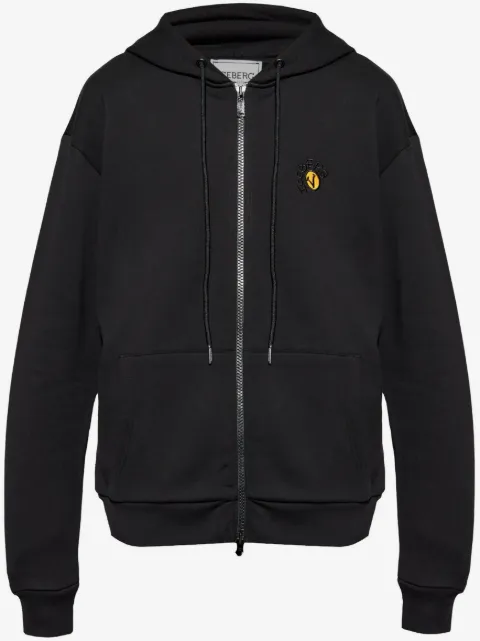 Iceberg logo-embroidered cotton hoodie