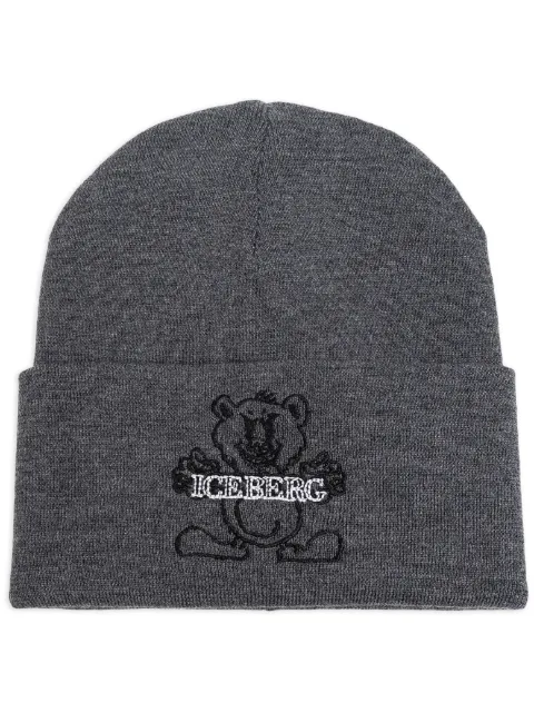 Iceberg logo-embroidered wool beanie 