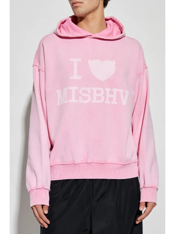 MISBHV logo print Cotton Hoodie Pink FARFETCH BE