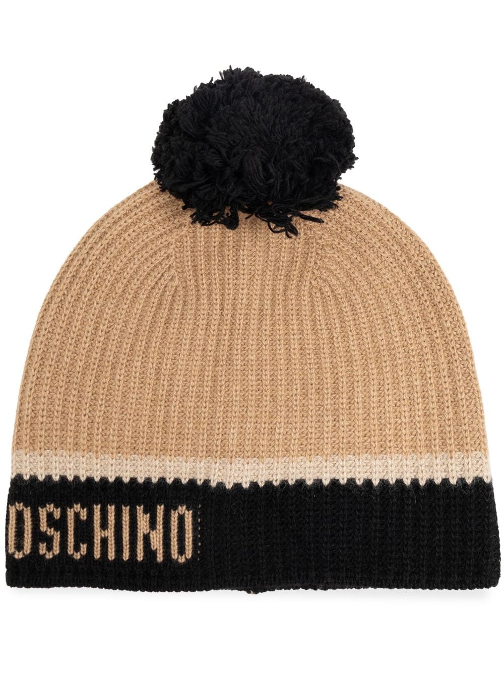 Moschino intarsia-knit logo beanie - Toni neutri