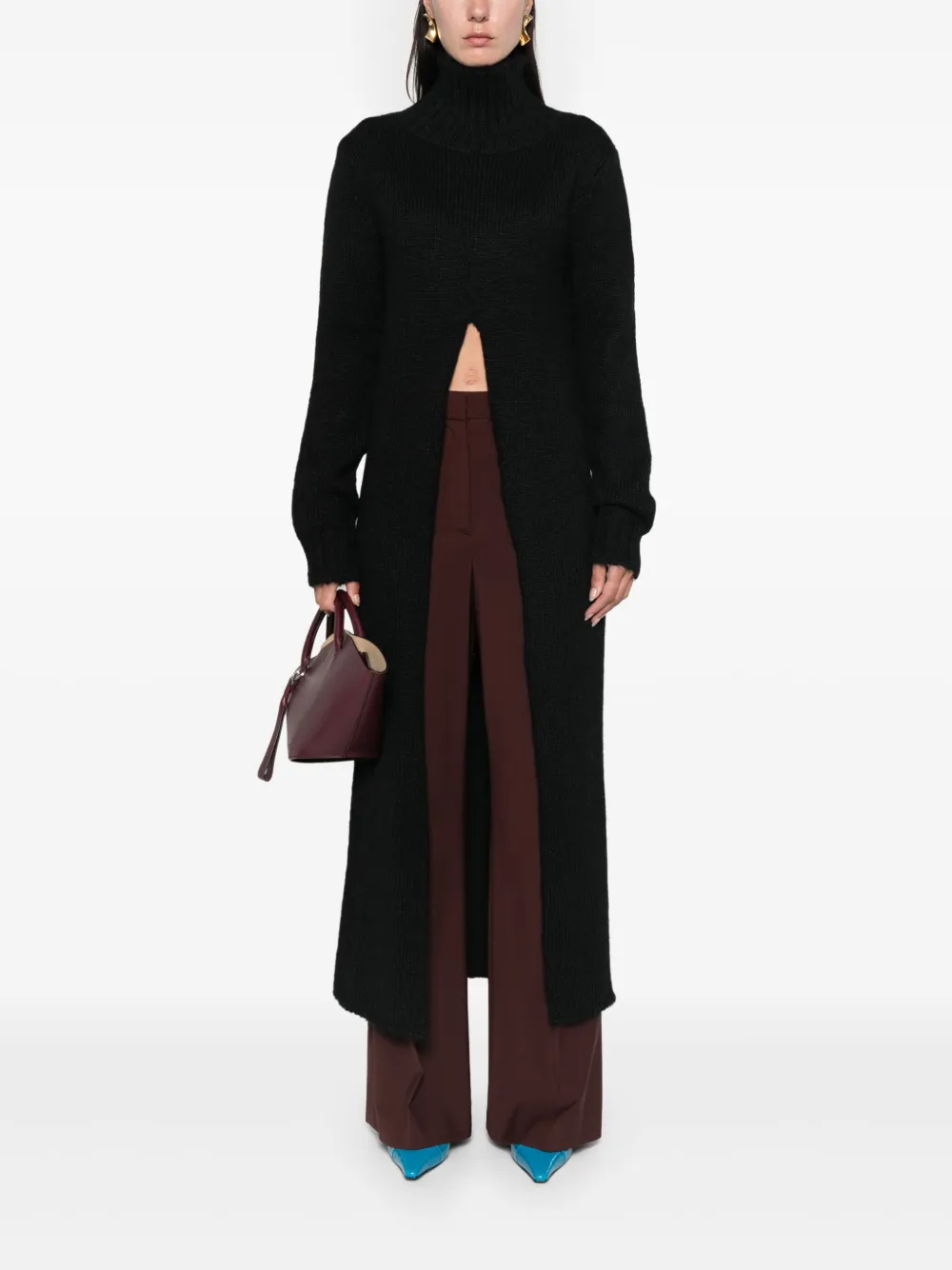 Jil Sander Gebreide maxi-jurk - Zwart