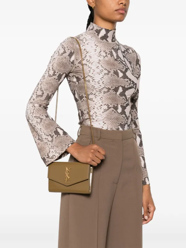 Saint Laurent Uptown Clutch Bag | Brown | FARFETCH