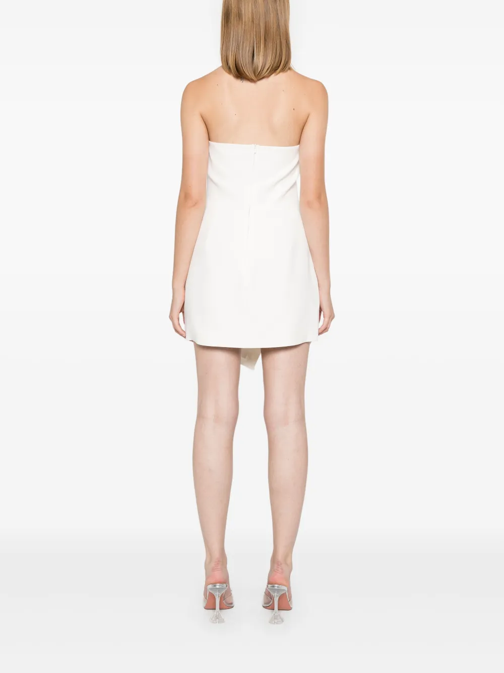 David Koma Asymmetrische mini-jurk met kristallen veren Wit