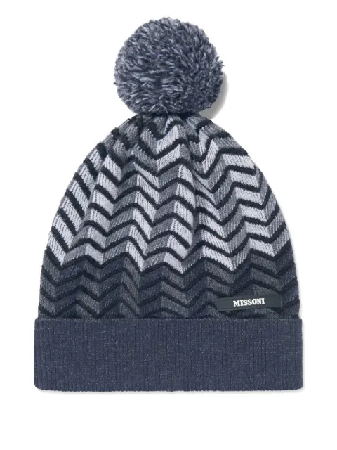 Missoni Kids zig-zag pom-pom hat