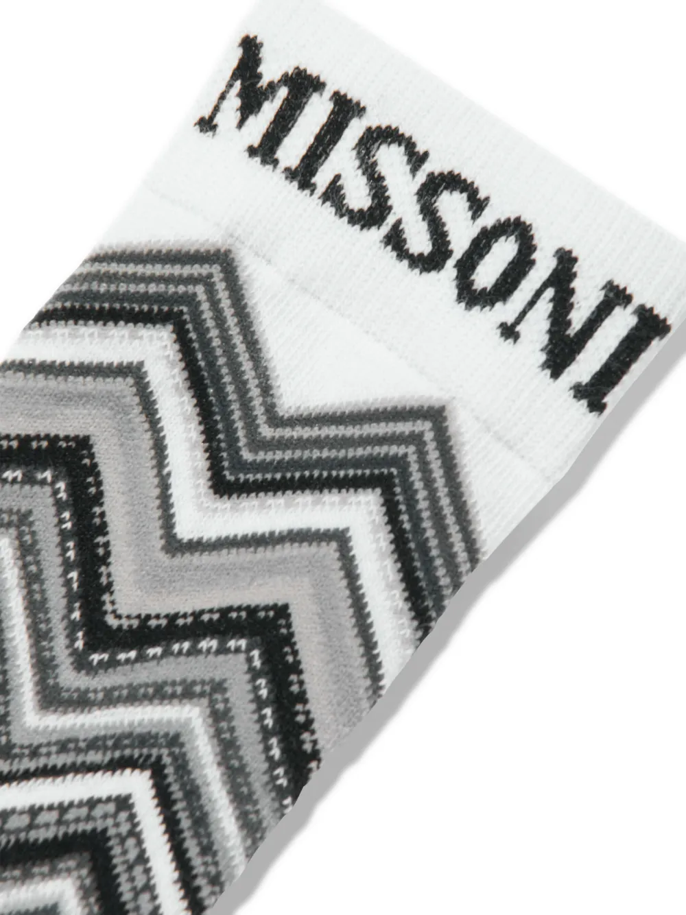Missoni Kids Logo intarsia sokken Wit