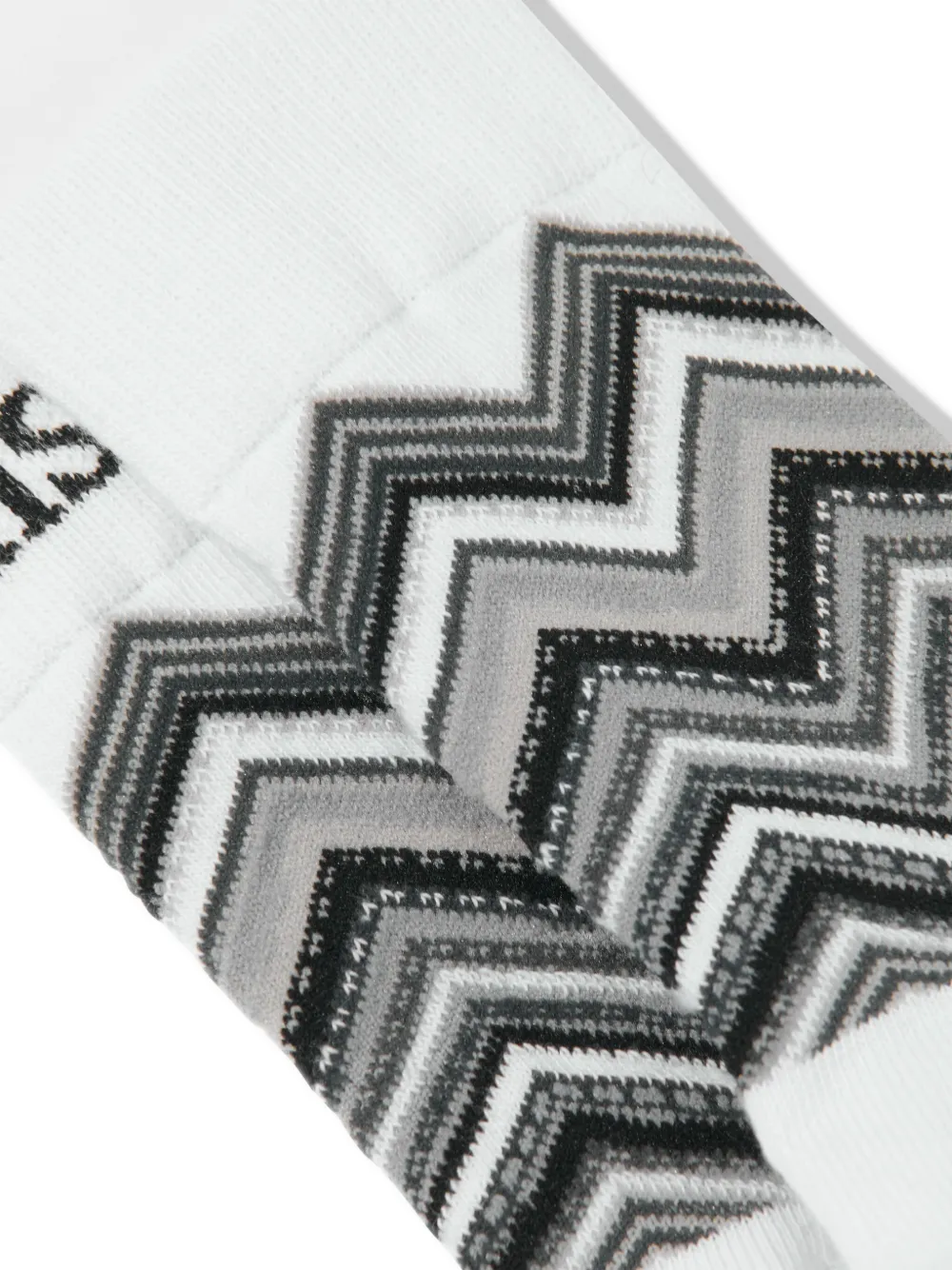 Missoni Kids Logo intarsia sokken Wit
