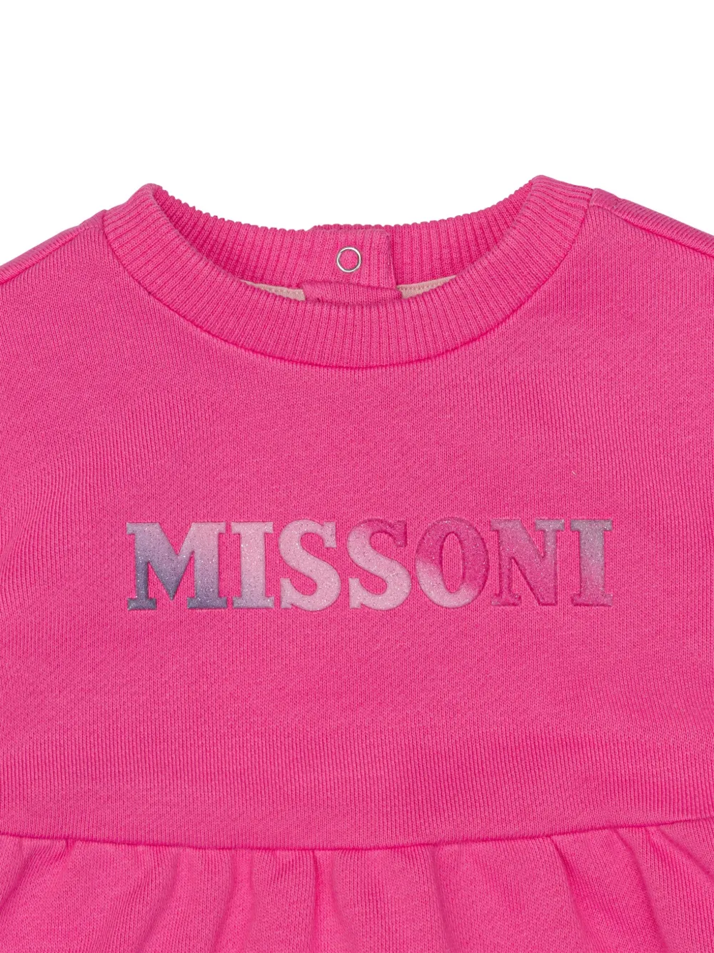 Missoni Kids Jurk met logo-reliëf Roze