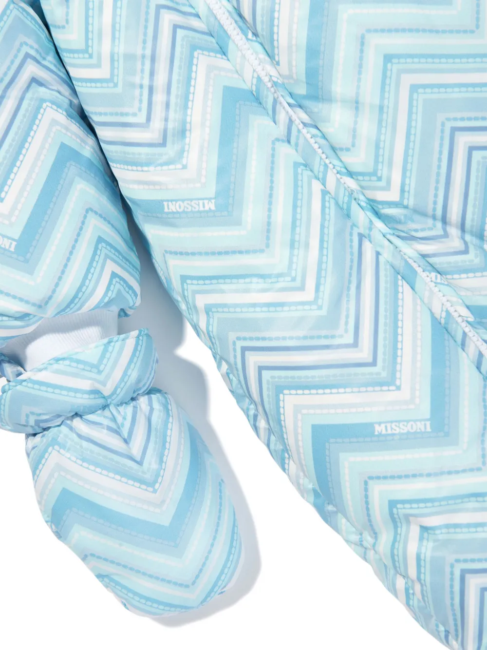Missoni Kids Sneeuwpak met zigzag-print Blauw