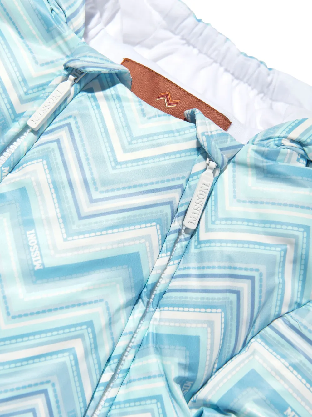 Missoni Kids Sneeuwpak met zigzag-print Blauw