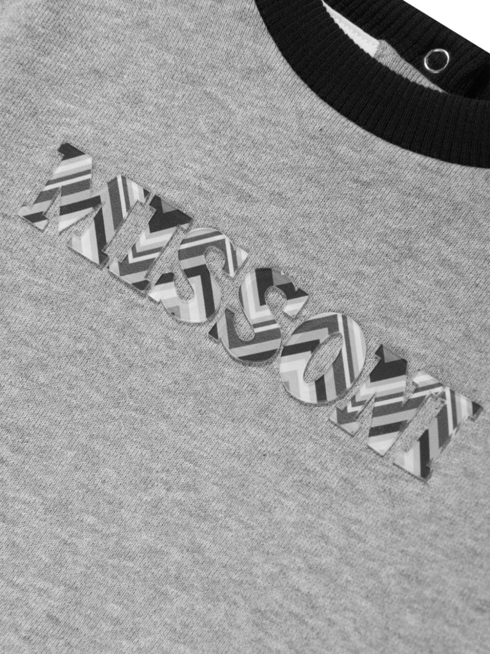 Shop Missoni Logo-appliqué Cotton Crew-neck Sweatshirt In Grey