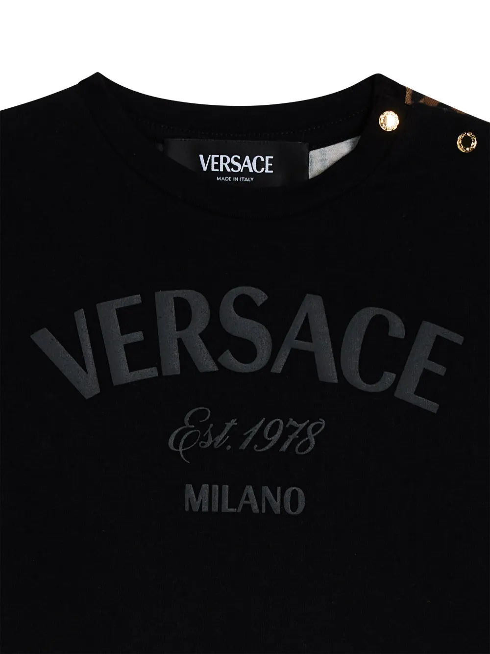 Versace Kids T-shirt met logoprint Zwart