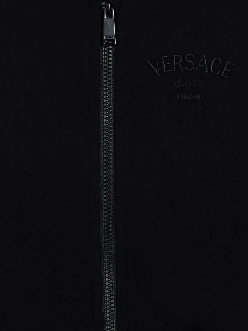 Versace Kids Hoodie met barokprint en lange mouwen Zwart