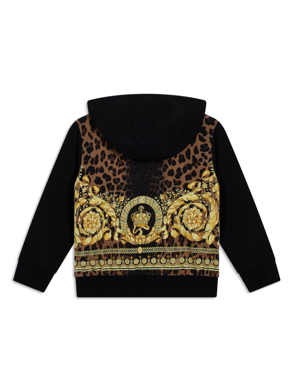 Versace Kids baroque-print long sleeve hoodie - Zwart