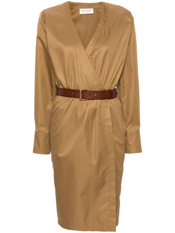ワンピース Saint Laurent Dresses Brown Saint Laurent Belted Dress | Brown | FARFETCH