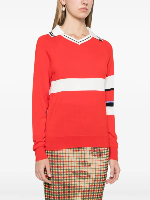 Wales Bonner Calm Polo Shirt | Red | FARFETCH